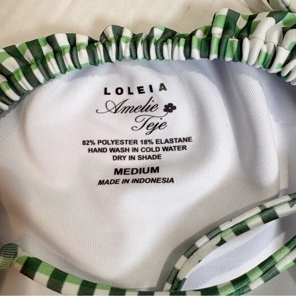 Amelie Teje x Loleia Swim String Bikini Femme in Vert Small Top Medium Bottom - Picture 14 of 16